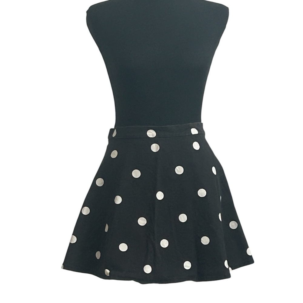 Polka-Dot Skater Skirt — Black & White 🖤🤍